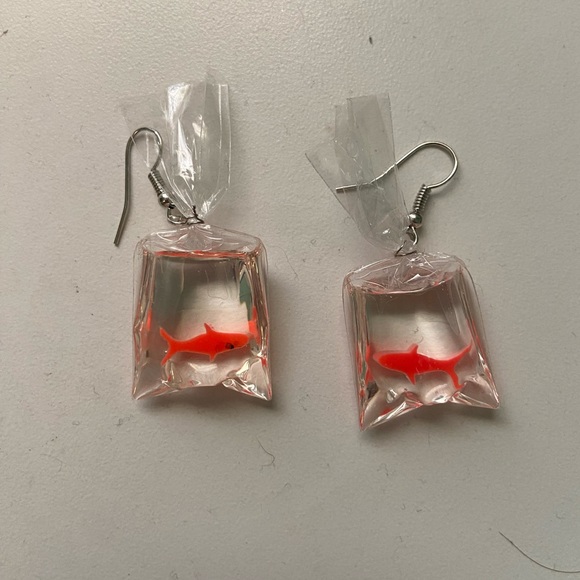 Fish in a bag earrings - Picture 1 of 1